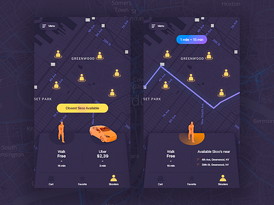 Time Killer app 2d app clean dark design ios iphone map mobile photoshop ui ux