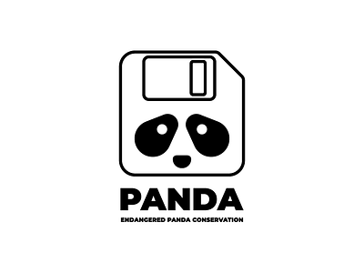 Logo Challenge | Panda dailylogochallenge diskette flat logo logotype panda