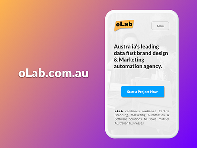 oLab - Website Design, Responsive Mobile Version agency website cta minimalist mobile design responsive website banner website design