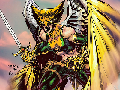 Coloring Jim Lee's Hawkgirl coloring comic dc comics hawkgirl jim lee