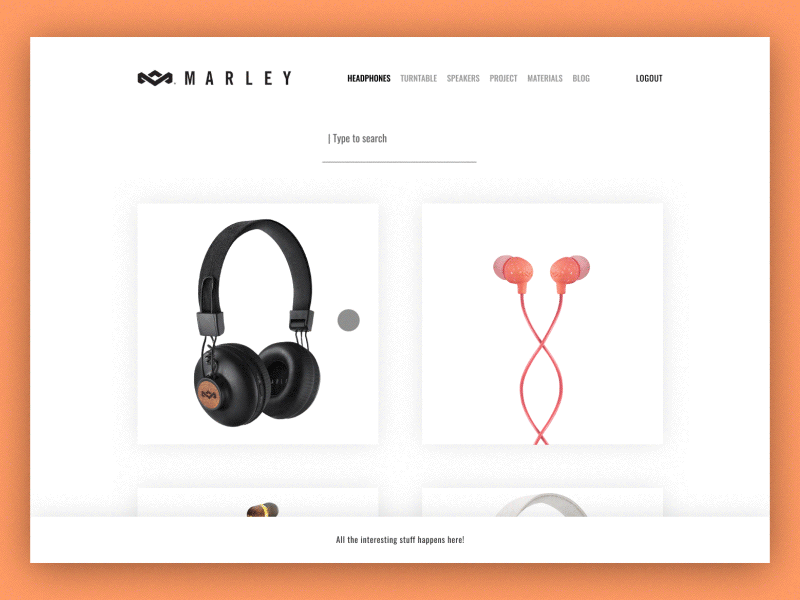 Marley! gif layout marley motion onlineshop shop store transition ui ux web website