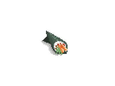 Crab handroll art crab food handroll icon illustration pixel seaweed sushi