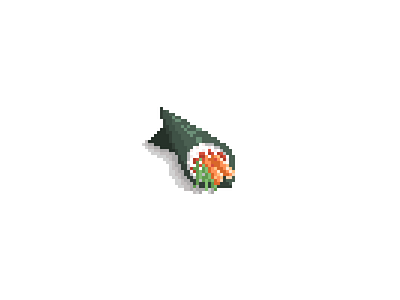 Crab handroll art crab food handroll icon illustration pixel seaweed sushi