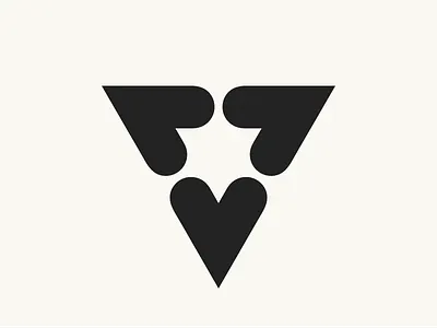 Love Triangle abstract geometric heart logo logomark love minimal triangle
