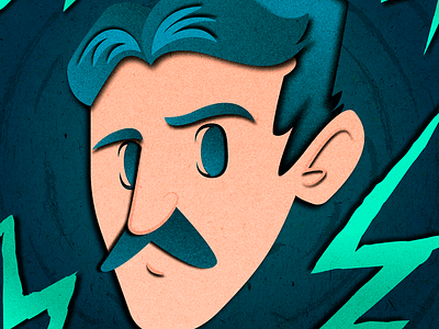Tesla electricity genius gsus illustration lima paper effect peru tesla vectorial