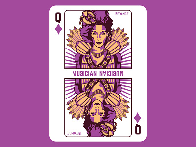 Beyonce beyonce illustration playing cards queen of diamonds vector