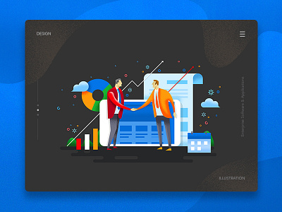 Kormoan- Software & Applications Illustration applications flat illustration landingpage mobile modern ui website