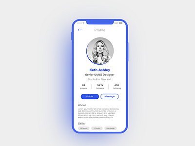 Daily UI 006 - User Profile Minimal UI app design dailyui designer profile profile ui uiux user interface