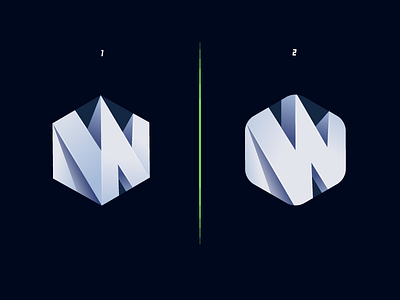 W 1 or 2 3d illustrator letter logo symbol w