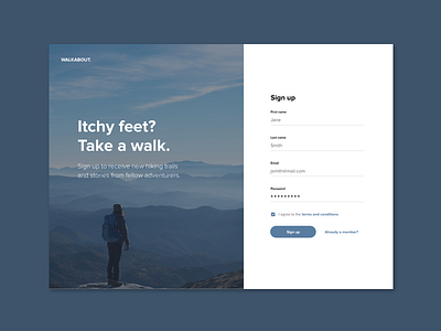 Daily UI #001 - Sign up adventure dailyui design signup ui web