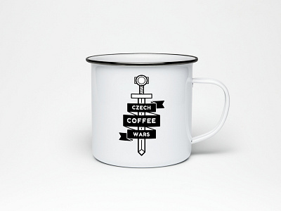 Czech Coffee Wars barista branding cafe coffee czech logo mockup portafilter specialty sword