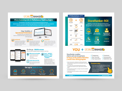 Store Ranker Leaflet clean computer internet leaflet modern neat print professional technology web