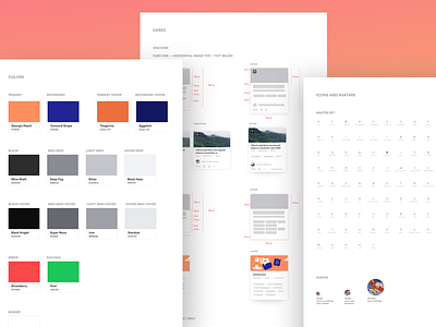 Pathgather Styleguide app branding cards clean design modern product design simple style guide ui ux website