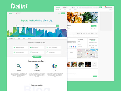 Dallni business business directory material design middle east qatar ui ux web