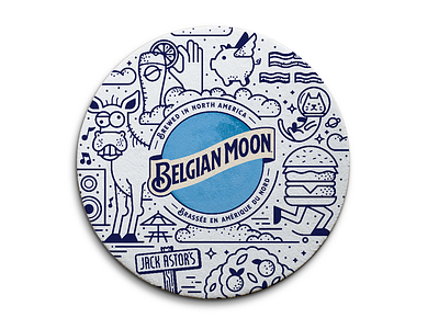 Belgian Moon Patio Pints! belgian blue cat coasters donkey moon oranges space