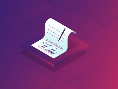 Isometric signature fly gradients icon isometric signature