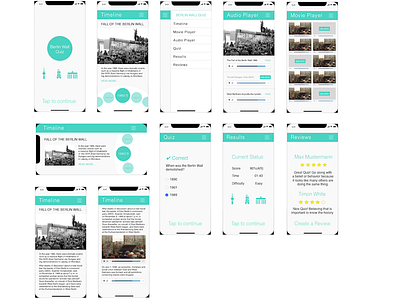 Berlin Wall App app design flat interface ios iphone minimal mobile ui ux vector web