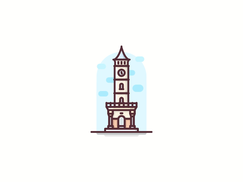 Kocaeli Landmark - İzmit Clock Tower 2d animation clock gif icon illustration kocaeli landmark monument outline scenery tower