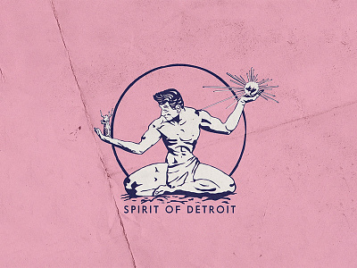SPIRIT OF DETROIT design detroit illustration spirit of detroit statue vintage