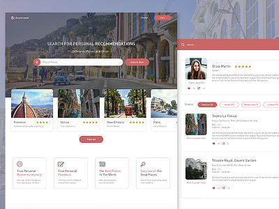 Concept Web Site - Around World city landing pink profile site sketch travel ui ux web