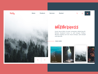 Unity concept flat color landing landing page modern navigation page slider ui unity ux wilderness