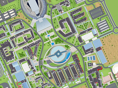 UAE University Campus map illustration campus map concept concept design design illustration infographics map map illustration ui ux designer dubai university vector