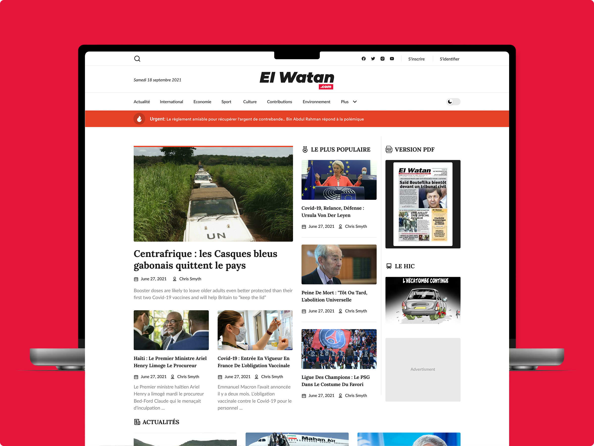El Watan – the independent daily newspaper accessibility business directory business. designinspiration editorialdesign elwatan frenchnews journalism material design media newspaper newsportal newswebsite saasdesign ui ux web webdesign