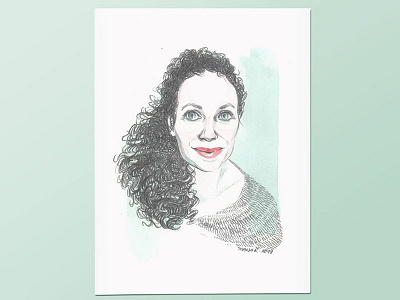 Pinto pencil portrait postcard watercolor