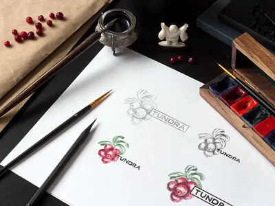 Тундра | Tundra branding calligraphy handwritten identity lettering logo logotype script sketch type watercolor workplace