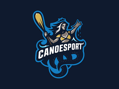 Cecaelia canoe esport logo logotype mascot queen sea sports logo