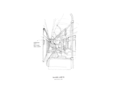 180423 Boston Bus Silver Line 2 art artist boston hand drawing ink sketch urbansketchers