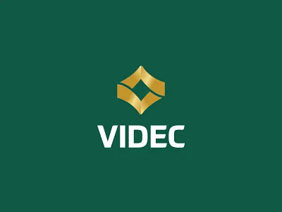 VIDEC brand golden green letter v logo luxury
