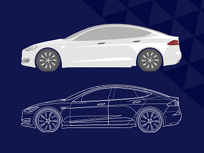 Dad's Tesla car design father fathersday fun graphic illustration illustrator tesla ux