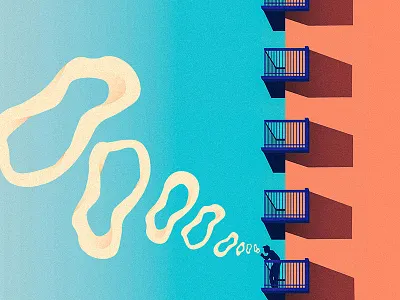 Smoke Break color illustration shadow smoke vector