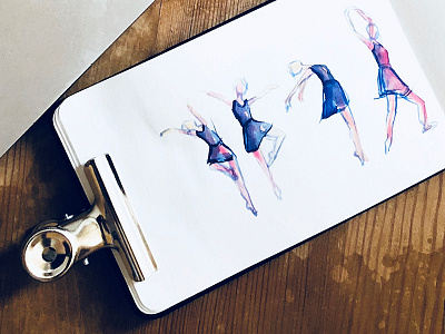 Watercolor Dance ballet contemporary dance sketch sketchbook watercolor