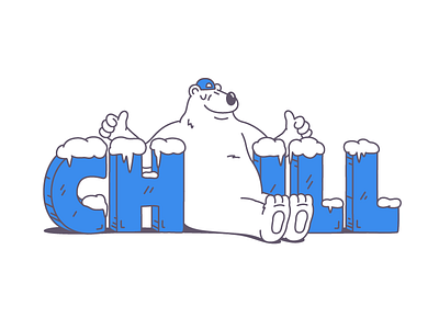 Chill art bear chill illustration lettering line polar vector