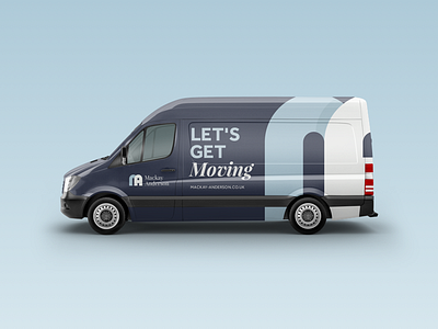 Mackay Anderson Removal Van blue brand estate agents graphic design identity logo marque web design