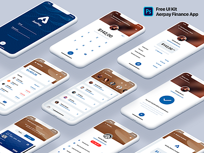 Aerpay Finance App UI Kit app download finance free free ui kit graphic design psd ui ui kit uiux user interface