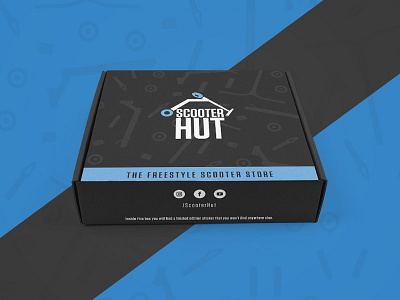 SH Packaging black blue box graphic design online packaging print scooter texture