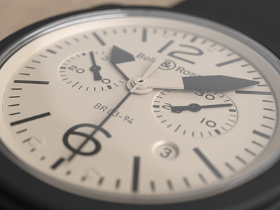 Bell and Ross watch - close up render - www.daveadavidson.com 3d bellandross c4d freelance product shot render watch