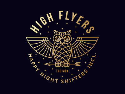 High Flyers badge flyer flyers high line logo monoline night owl