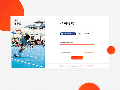 DO SPORT NOW — login screen design in login sign sport ui ux website