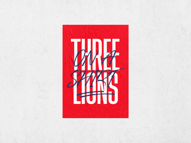 Three Lions // 02 design england football poster print soccer sport typography world cup