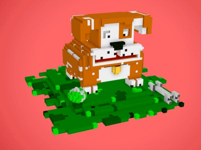 Goofy design dog gameart gamedesign graphic mincraft minimal voxel