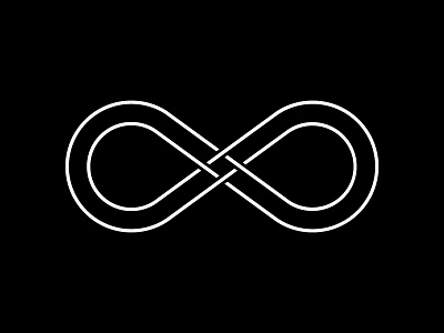 INFINITY LOOP black and white creative logo endless flat logo infinite infinity infinity logo infinity symbol logo loop simple logo