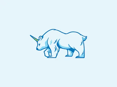 Unicorn't bear brand ice icon illustration logo mascot unicorn