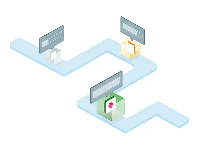 Isometric progress timeline app isometric loading road timeline