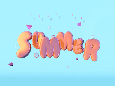 Summer 3d bubble c4d typography