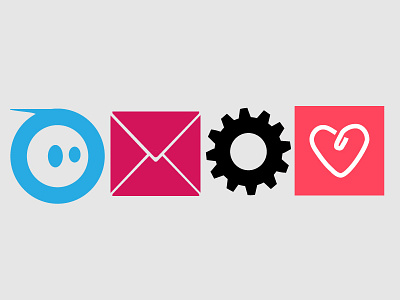 Icons envelope heart icons illustration inbox settings