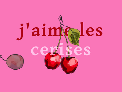 J'aime les cerises app brush cherries fruits illustration learn